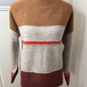 Sold A New Day Cowl Neck Sweater Brown and Cream